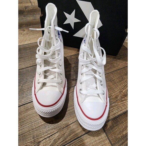 Converse Women's 6.5 Wedge Platform Sneakers Hi Top White CTAS A11908C - Picture 6 of 8